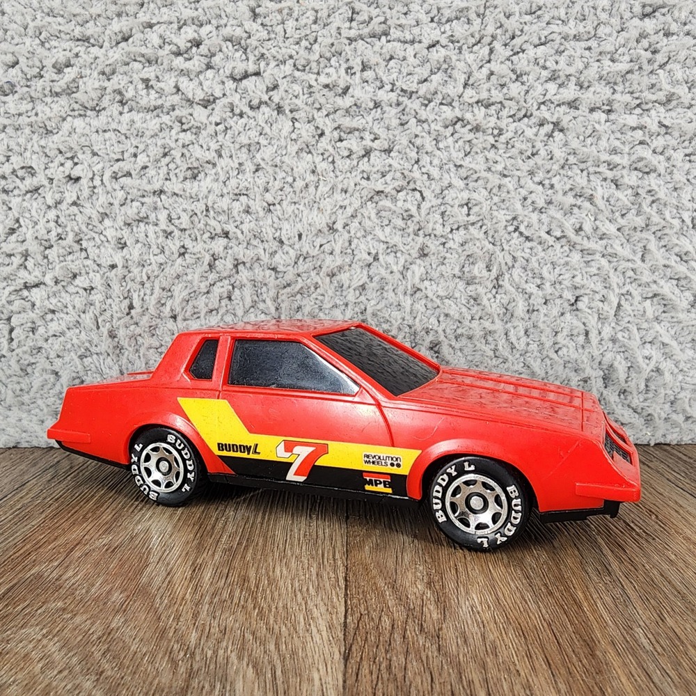 Vintage‎ 1981 Buddy L Red Race Car Number 7 Plastic Toy Made in Macau 6 inch